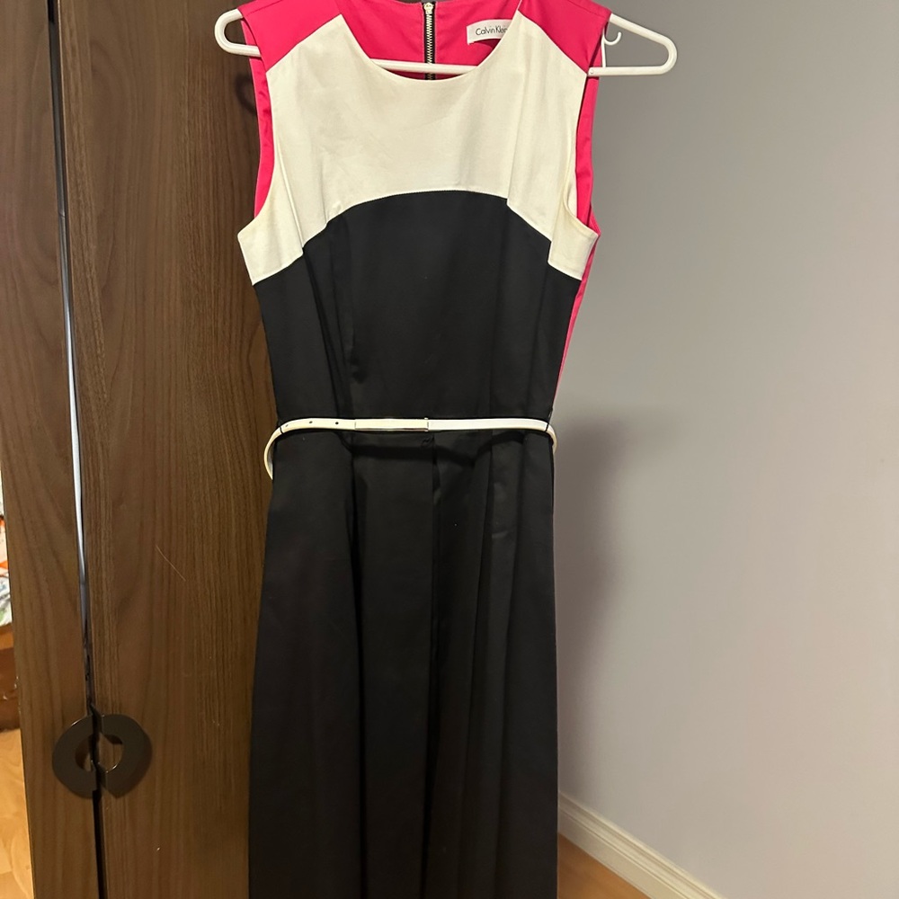 Calvin Klein pink black and white dress women SIZE US 4